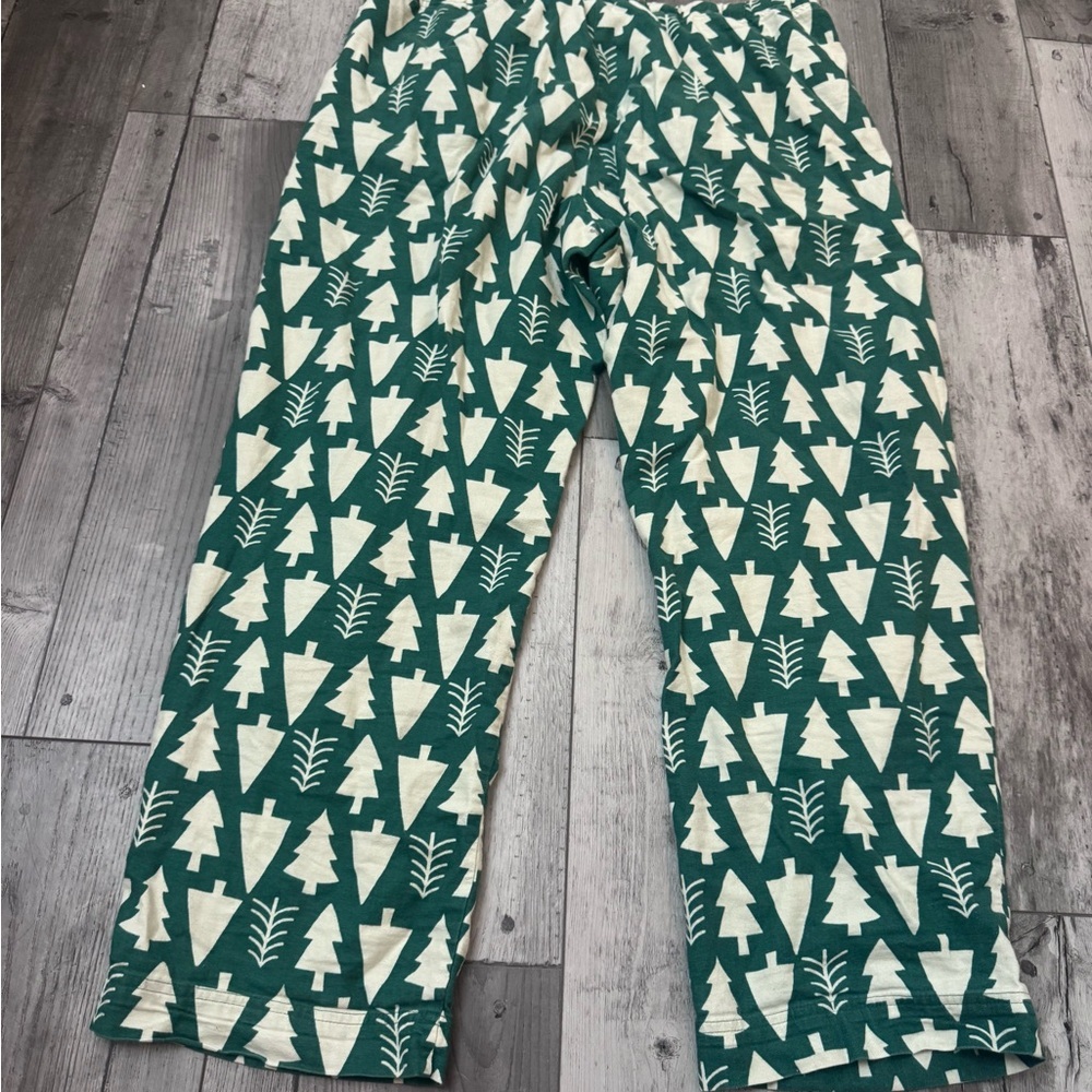 Hanna Andersson Pajama Bottoms Green Christmas Trees Unisex Large Holiday - Picture 3 of 9